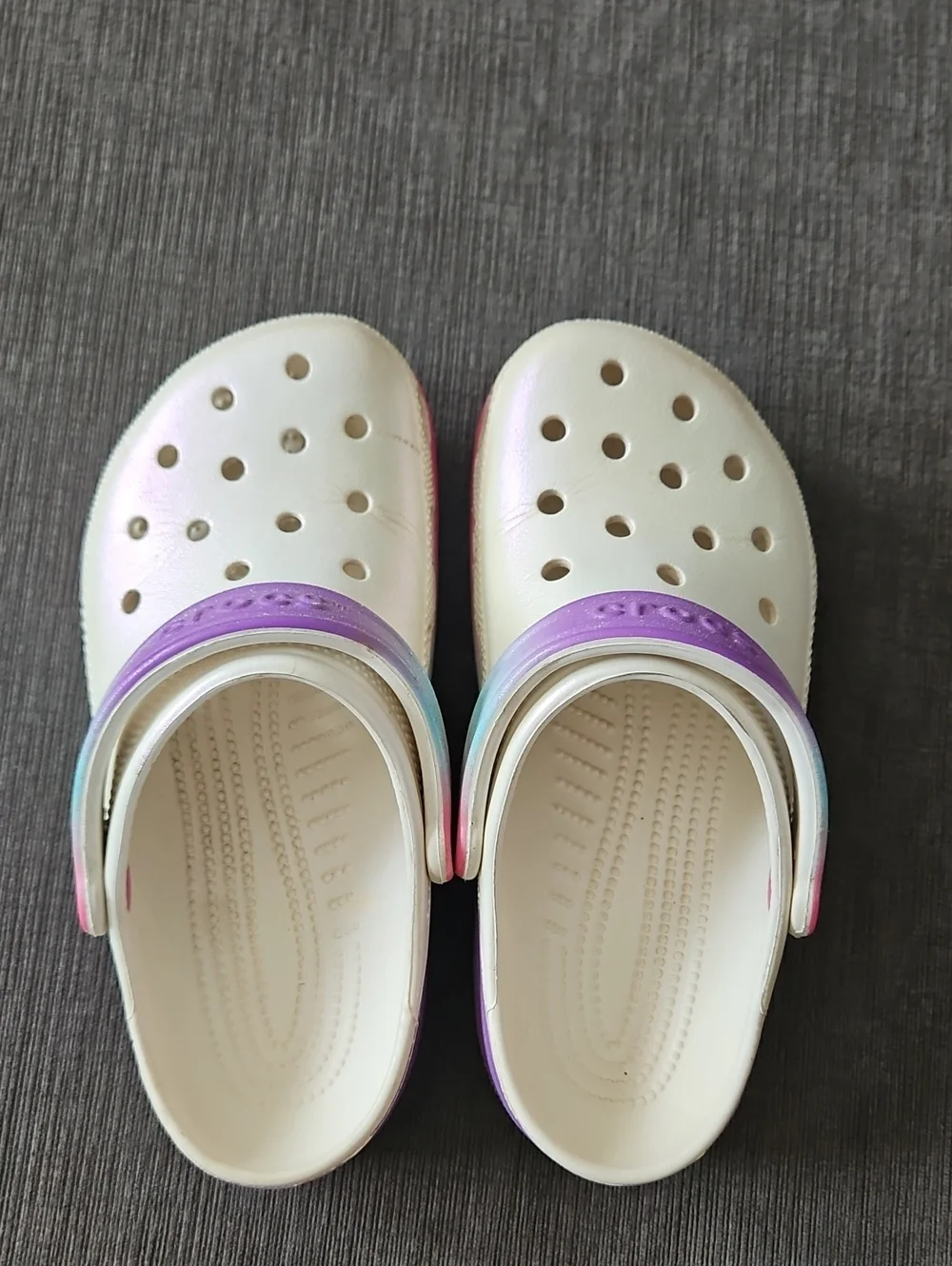 Crocs Sandals In Shimmery White Size Youth 4
